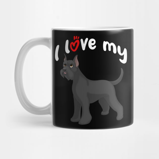 I Love My Giant Schnauzer Dog (Cropped Ears) by millersye